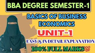 BBE UNIT-1 Full Explanation💯✅| 2026 OU | Degree Sem-1 BBA Basics Of Business Economics UNIT-1