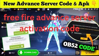 free fire advance server activation code