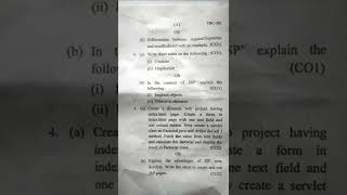 Web development | Servlets and JSP| Exam paper 2022 | shorts |
