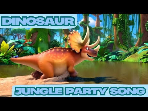 Dinosaur Jungle Party Song | Dance & Sing for Toddlers| Fun Dinosaur Nursery Rhyme kids | MilkyMooTV