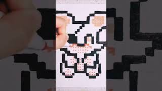 Hand Drawn Pixel Art - Drawing a FOXY PLUSH! #pixelart #foxy #fnaf #shorts #draw #art