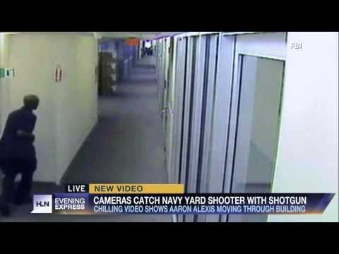 Newly released CHILLING Navy Yard Shooter Aaron Alexis with shotgun on surveillance camera's