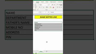 How to make dotted lines in excel.  #exceldataanalytics #dataanalysis #exceltutorial #exceltips