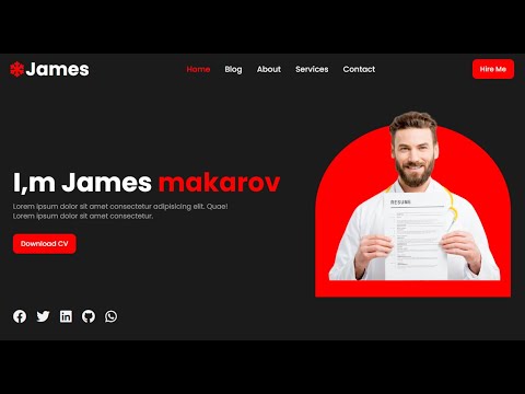 create a Beautiful portfolio website using HTML & CSS