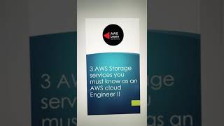 3 AWS storage services you MUST know as an AWS cloud engineer.                  #aws #shorts