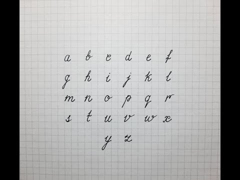 English alphabet lowercase cursive letters in one video