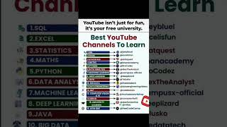 Best YouTube Channels to Learn Tech Skills for Free in 2025 📚💻 | SQL, Excel, Python, ML & More