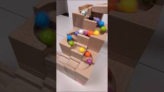 Reverse Marble run race asmr #245 wooden wave course colourfull marbles #asmr #shorts #marblesrace