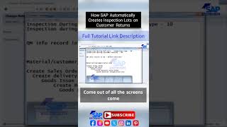 How SAP Automatically Creates Inspection Lots on Customer Returns | SAP QM Sales and Distribution