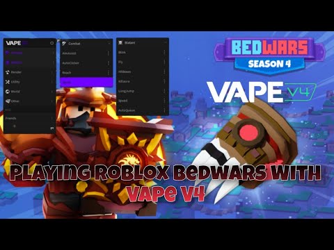 Playing Roblox Bedwars With Vape V4