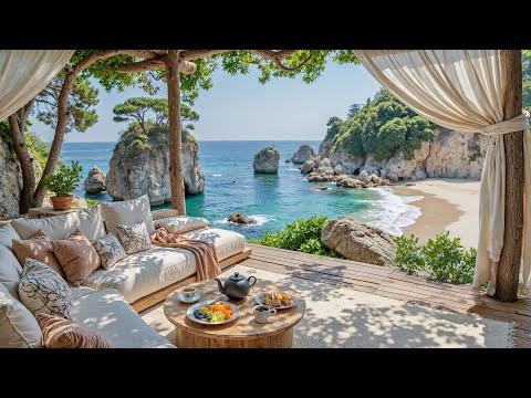 🍃 Morning Chill at Cliffside Coffee Lounge | Morning Jazz Café Jazz & Coastal Calm for Focus & Mood