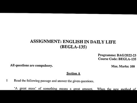 @ignouwithiqraar1309  BEGLA135 Ignou Solved Assignment 2022-23.  English Medium  #begla135 #ignou
