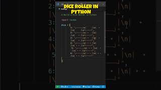 This Python Dice Roller Feels ALIVE 🎲 (With ASCII Art!) #coding #codingshorts  #python #programming