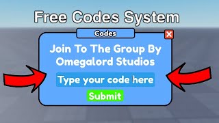 FREE CODES SYSTEM | ROBLOX STUDIO #roblox #robloxstudio #scripting