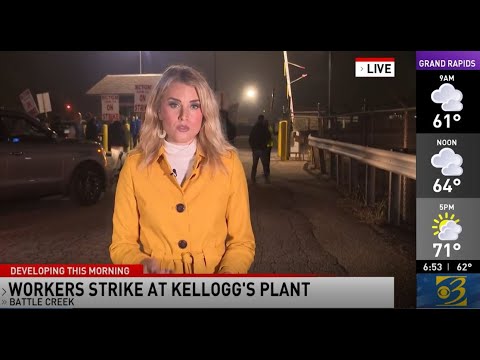 LIVE: Kellogg's workers go on strike at Battle Creek plant