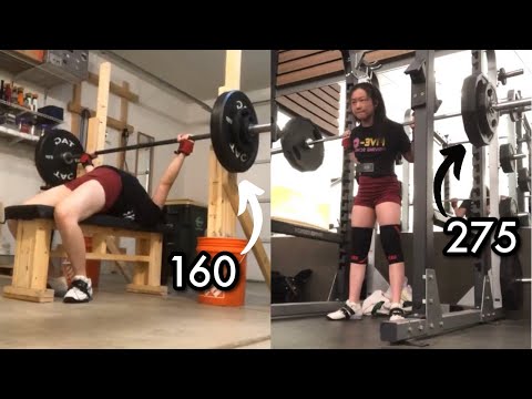 teen girl totals 715 lb @ 129 bw, 275 squat, 160 bench, 280 deadlift #shorts #powerlifting