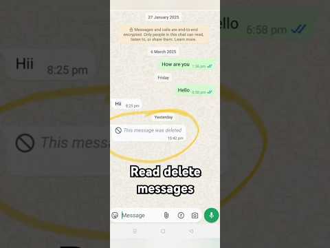 Read delete messages on WhatsApp | WhatsApp per delete messages kaise dekhe #ytshorts #delete #hack