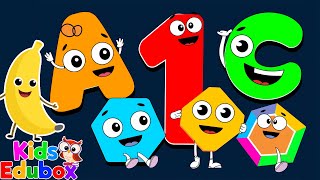 🎶 Learning Educational Videos For Toddlers 3 Years Old | ABC and 123 Learning Videos 🌈 | A for Apple