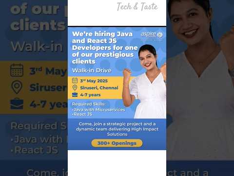 Walk in drive on 3rd May 2025| Aspire Systems,Siruseri,Chennai 😍 #careeravenues #walkinjobs#jobs2025