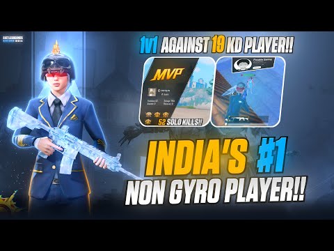 INDIA’S #1 NON GYRO PLAYER!! | 1v1 Against 19 Kd Player! | BGMI