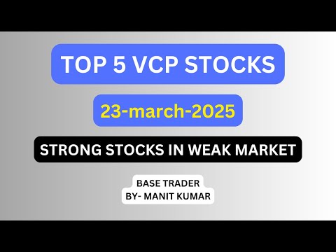 Top 5 VCP stocks. 23-March-2025. Base Trader.