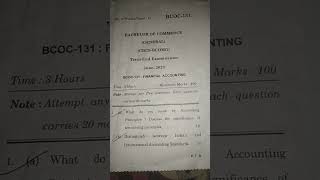 BCOC131 2023# question paper#2023#financial accounting