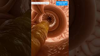 Colon Animation of Stool Blockage Cracking Under Strong Peristaltic Pressure #guthealth#shorts