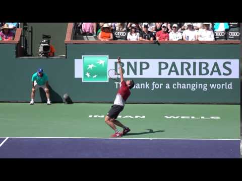 Milos Raonic Serve Front View 4K