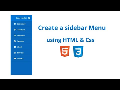 Create a sidebar menu using only HTML & CSS