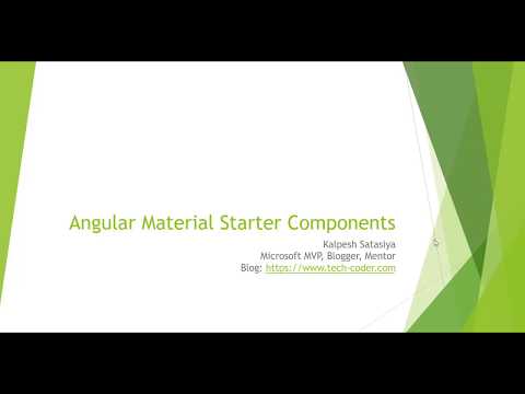 Angular Material Starter Components