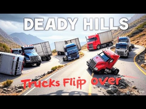 Deadly Hills 🚜 Trucks Flip Over one After Another on this Dangerous Road😳 #kid #kids #DangerousRoad