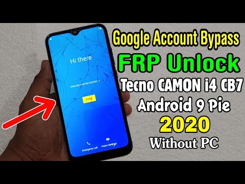 Tecno Camon i4 CB7 Bypass Frp Google Account Verification Remove Android Pie 9.0 Without PC (2020)