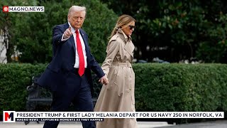 🇺🇸 President Trump & First Lady Melania Depart for America's Navy 250 Event in Norfolk, Virginia