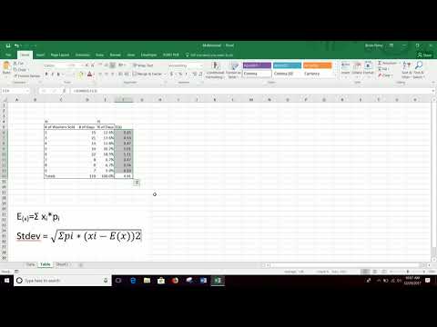 Multinomial Expected Value and Standard Deviation