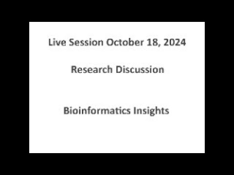 Live Session October 18, 2024