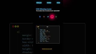 Social Media Glowing Icons / CSS Tips and Tricks 🔥#css #coding #shorts #webdesign #cssshorts #short