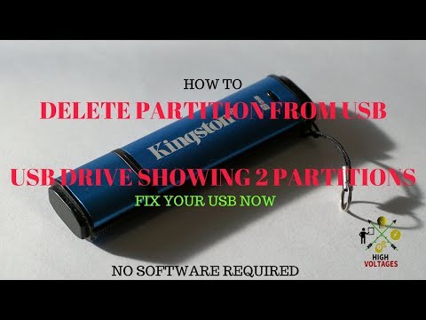 Delete USB Partitions without any software