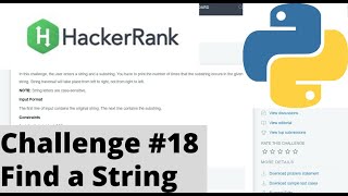 Hackerrank Python | Challenge #18 | Find a String