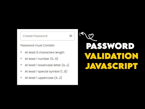 Password validation checks in HTML, CSS, and JavaScript | Check password strength in JavaScript