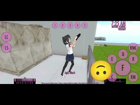 How to push Kokona on the rooftop in a yandroid simulator (yandere simulator)