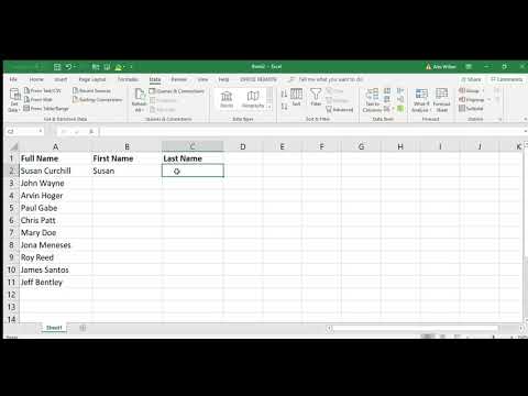 HOW TO USE EXCEL FLASH FILL TO SEPARATE FIRST NAME AND LAST NAME