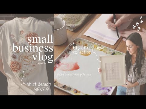 small business vlog | MY NEW COLLECTION & new t-shirt design, prepping art prints for a storefront