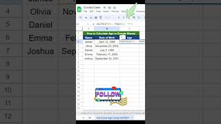 How to Calculate Age in Google Sheets #googlesheets #googlesheetstips #spreadsheet