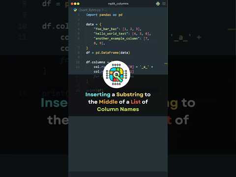 🎥 Insert a Substring into the Middle of Column Names in Python! 🐍💡