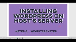 Installing CMS (Wordpress) in the Hosting (Siteground)    # Step 6  #wpstepbystep