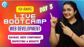 🔴LIVE 🔴Day 3 | NavBar & HeroComponent| 10-Days Web Development Bootcamp for Beginners