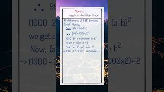 Algebraic Identities -Usage