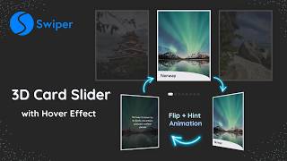 3D Card Slider using Swiper JS | Flip on Hover and Hint Animation #swiperjs