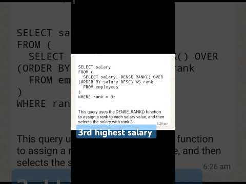 cal 3rd highest salary #sqltips #coding #sqlqueryinterviewquestionsandanswers #sql