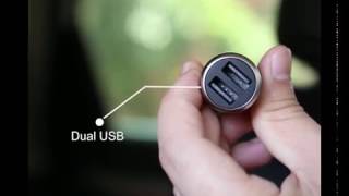 ROIDMI Dual USB Ports Fast Bluetooth Car Charger  -  BLACK